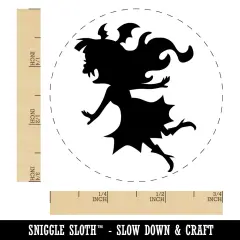 Vampire Girl Monster Halloween Self-Inking Rubber Stamp Ink Stamper for Stamping Crafting Planners Green