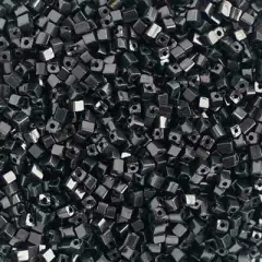 John Bead 250g Czech Glass Rocailles Cube Seed Beads Opaque Black