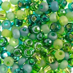 John Bead 2/0 Mixed Czech Glass Seed Beads, 500g Green Mix