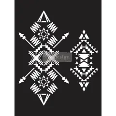 Redesign With Prima Decor Stencils - Tribal Imprint - 1 pc, sheet size 9"x12" 655350656652