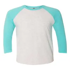 Next Level&reg; Triblend Crewneck Three-Quarter Raglan T-Shirt Tht blu slv-htr wht