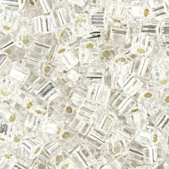 John Bead Square Czech Glass Seed Beads, 500g Silver Lined Crystal