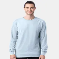ComfortWash by Hanes&reg; Garment-Dyed Long Sleeve Crewneck T-Shirt Soothing blue