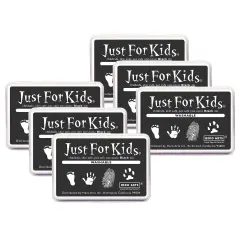 Just for Kids&reg; Washable Ink Pad, Black, Pack of 6