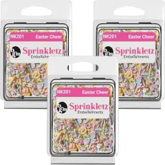 Buttons Galore Sprinkletz DIY Craft Embellishment Polymer Clay Pieces For Slime & Crafts 36 Grams - 3 Packs of Easter Cheer
