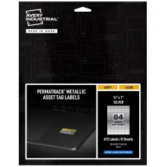 Avery PermaTrack Metallic Asset Tag Labels, 1/2" x 1", 672 Asset Tags (60519)