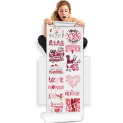 Valentine's Nurse CNA 20x60 Direct-to-Film Gang Sheet for DTF Transfer