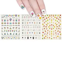 Wrapables 3 Sheets Break Time Nail Stickers Nail Art