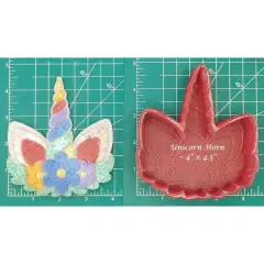 Unicorn Horn with Flowers Silicone Freshie Mold