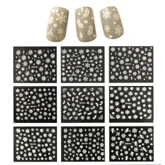Wrapables Snowflakes Nail Stickers Nail Art 3d Nail Decals, 12 Sheets