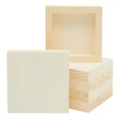 6 Pack 5X5 Unfinished Wood Canvas Boards for Painting