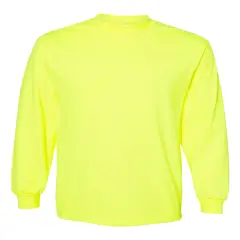 American Apparel&reg; Heavyweight Cotton Crewneck Long Sleeve Tee Safety green