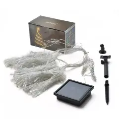 300 LED Solar Fairy String Curtain Light Wedding Garden Outdoor Waterproof Decor