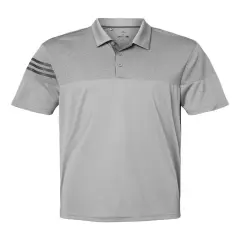 Adidas&reg; Heathered 3-Stripes Colorblocked Polo Grey three