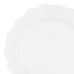 Pearl White Round Lotus Plastic Dinner Plates - 10.25" (120 Plates)
