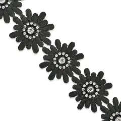10 Yards of Krystal Rhinestone Daisy Flower Trim | 10 yard cut
