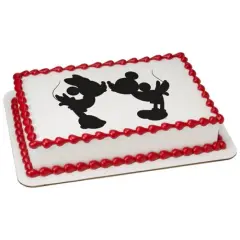 Mickey Mouse and Minnie Mouse Silhouette Edible Cake Image PhotoCake&reg;
