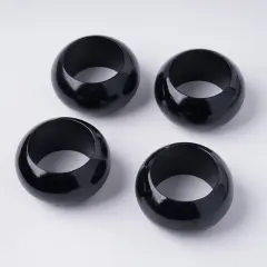 24-Pieces Acrylic Napkin Rings Set Black