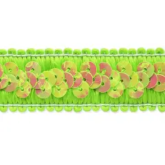20 yards of Darcey Sequin Stretch Trim | 20 yard cut Lime
