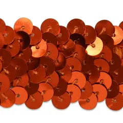 20 yards of 3 Row 1 1/4" Metallic Stretch Sequin Trim | 20 yard cut Orange