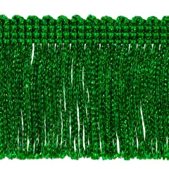 10 Yards of 2" Metallic Chainette Fringe Trim | 10 yard cut Green