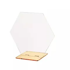5 CLEAR GOLD 5" Hexagon ACRYLIC STANDS TABLE NUMBERS Holders