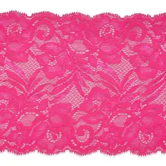 10 Yards of Brea 5 1/2" Stretch Raschel Lace Trim | 10 yard cut Hot Pink