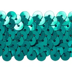 20 yards of 3 Row 1 1/4" Metallic Stretch Sequin Trim | 20 yard cut Turquoise