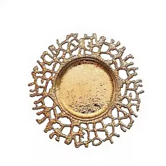 GOLD 6 Round 13" Lace Pattern Decorative Plastic CHARGER PLATES