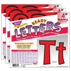 Red 4" Playful Combo Ready Letters&reg;, 3 Packs
