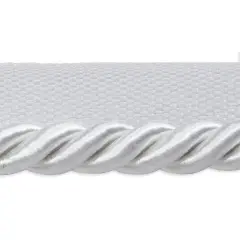 10 yards of Hilda 3/8" TwistedLip Cord Trim | 10 yard cut White