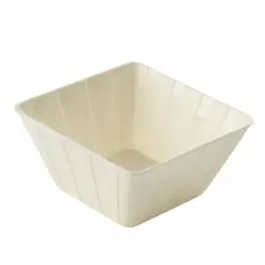 12 pk Plastic 7 oz IVORY STRIPED BOWLS Disposable TABLEWARE