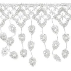 10 yards of Abigail Victorian Lace Fringe Trim | 10 yard cut White
