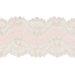 10 yards of Cora 2 1/4" Stretch Raschel Lace Trim | 10 yard cut Pink