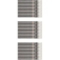 Lanyards, Black, Pack of 12 Per Pack, 3 Packs
