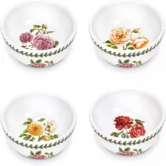 Portmeirion Botanic Roses Set of 4 Fruit Salad Bowl with Assorted Rose Motif