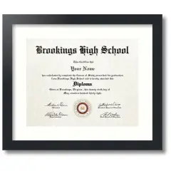 ArtToFrames Collage Photo Picture Frame with 1 - 11x14 inch Openings, Framed in Black with Over 62 Mat Color Options and Regular Glass (CSM-3926-726)