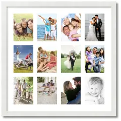 ArtToFrames Collage Photo Picture Frame with 12 - 5x7 inch Openings, Framed in White with Over 62 Mat Color Options and Plexi Glass (CSM-3966-229)