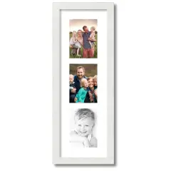 ArtToFrames Collage Photo Picture Frame with 3 - 5x7 inch Openings, Framed in White with Over 62 Mat Color Options and Plexi Glass (CSM-3966-138)