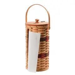 Decorative Amish-Made Hand-Woven Paper Towel Holder Dispenser Basket