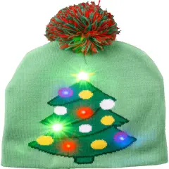 Christmas Tree Light Up Beanie Hat Costume Accessory