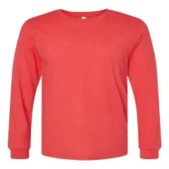 BELLA + CANVAS&reg; Heather CVC Crewneck Long Sleeve Tee Heather red