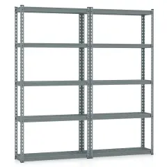 Costway 1/2/3/4 PCS 5-Tier Heavy Duty Storage Shelf Storage Utility Rack Shelf with Anti-tipping Device Grey