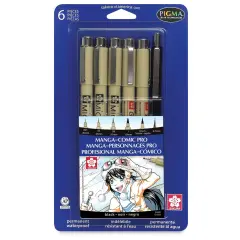 Sakura Manga Comic Pro Set - Sketching & Ink Set, Set of 6