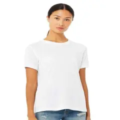 BELLA + CANVAS&reg; Women&rsquo;s Relaxed Fit Short Sleeve Heather CVC Tee Solid white blend