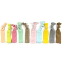 Wrapables 10 Pack Elastic Hair Ties Ponytail Holder, Casual Shimmer