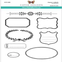 Spellbinders Flea Market Finds Fancy Labels Clear Stamps