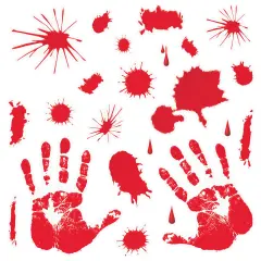 Beistle - Bloody Handprint Clings - 12" x 17" Sh - 12 Pack