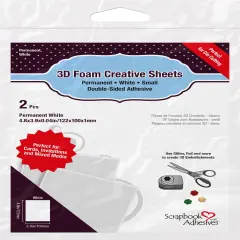 Scrapbook Adhesives 3D Foam Creative Sheets 2/Pkg-Thin White