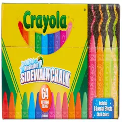 Crayola Washable Sidewalk Chalk-64 Colors Including 8 W/Special Effects